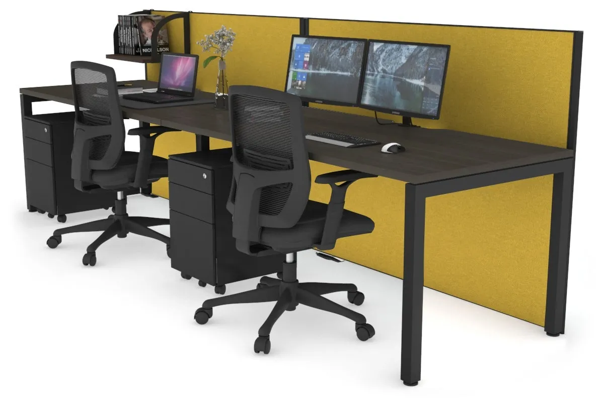 Horizon Quadro 2 Person Run Square Legs Office Workstation [1800L x 800W with Cable Scallop]