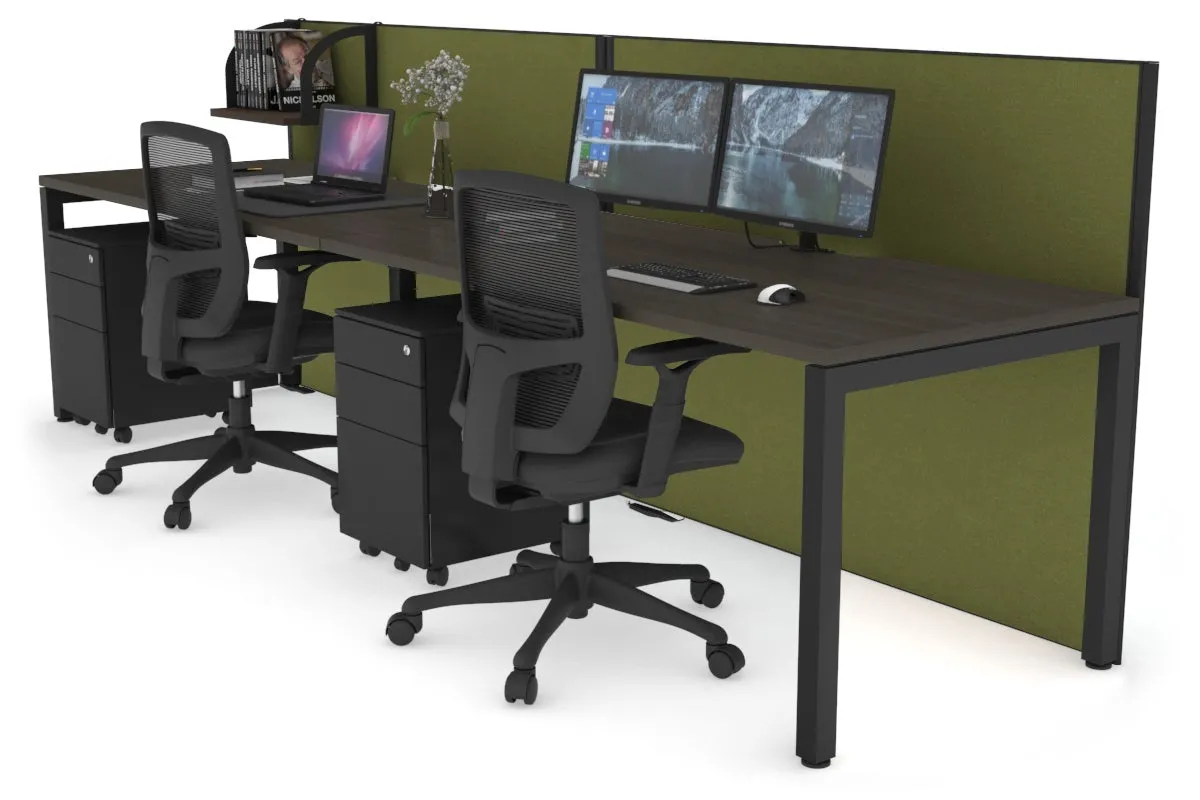 Horizon Quadro 2 Person Run Square Legs Office Workstation [1800L x 800W with Cable Scallop]