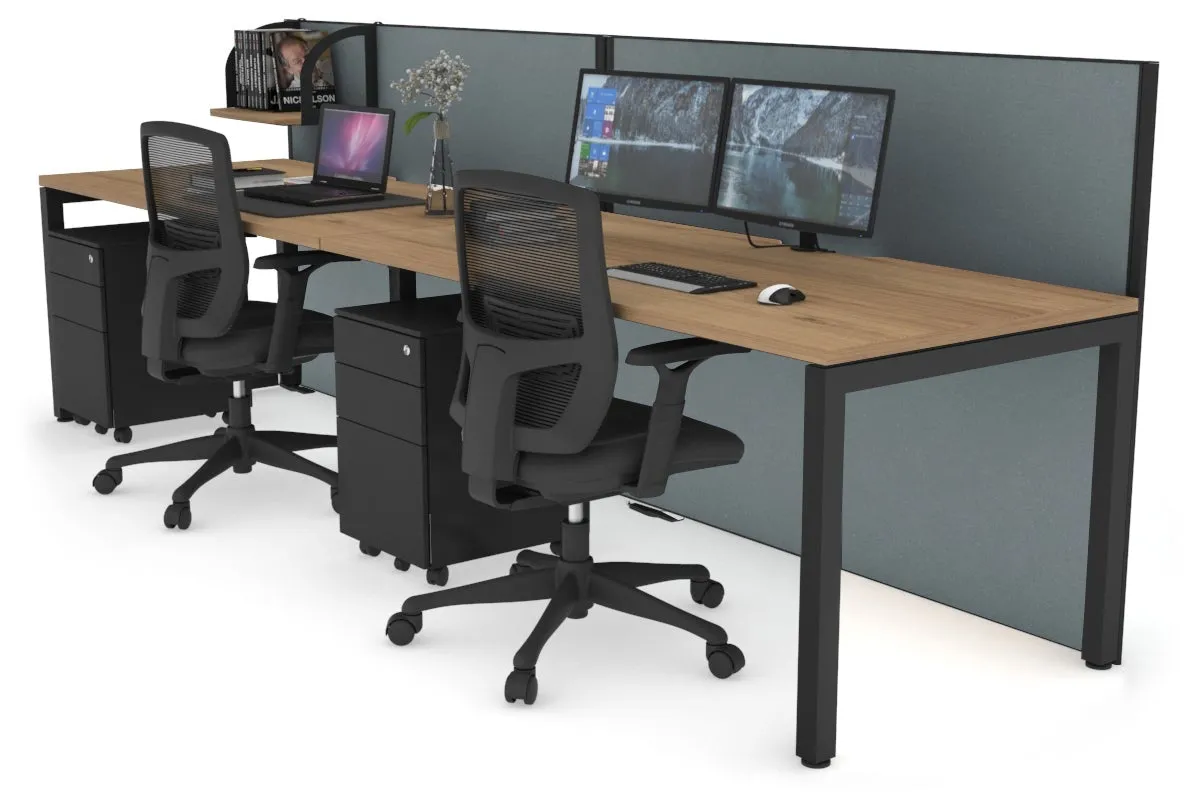 Horizon Quadro 2 Person Run Square Legs Office Workstation [1800L x 800W with Cable Scallop]