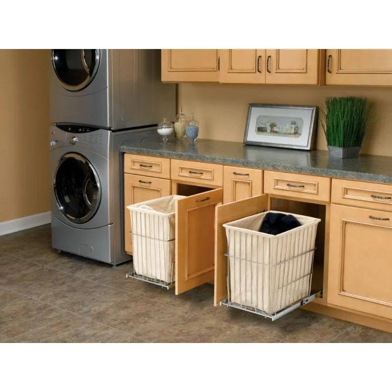 HRV Series Chrome Pull-Out Hamper (14.75" x 18" x 19.38")