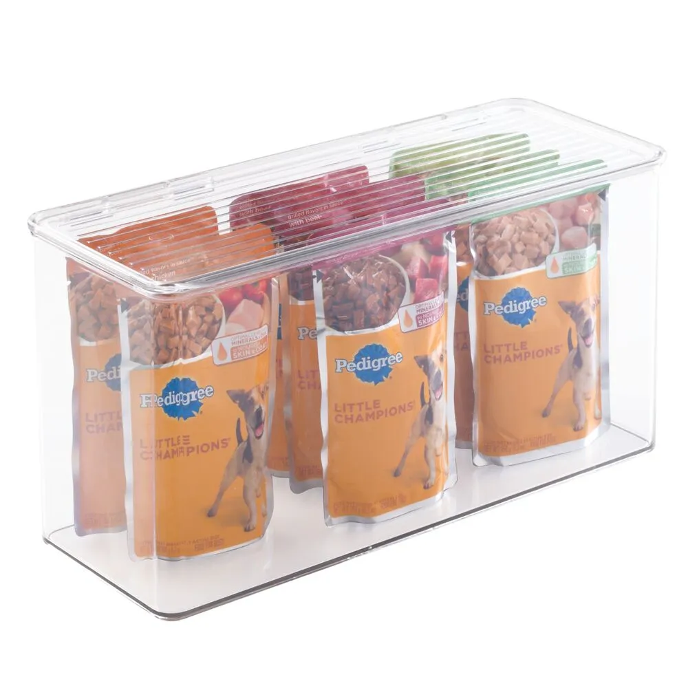 iDesign Kitchen Binz Stackable Box 5.5" x 13.3" x 7" in Clear