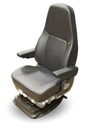 ISRI 5030/880 Premium Truck Seat in Black Genuine Leather with Heat, Cooling, Swivel & Dual Arms - P/N 86774-92