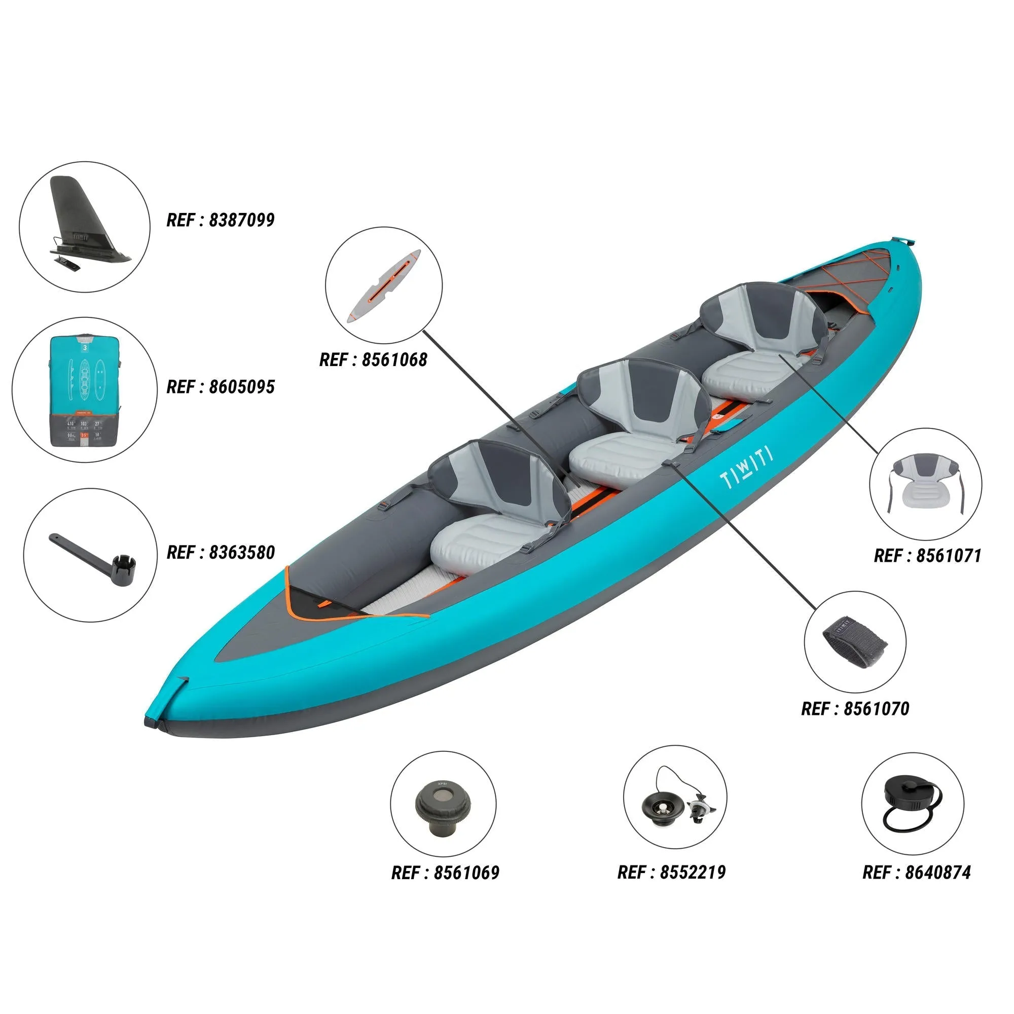 Itiwit X100 Inflatable Recreational Touring Sit-on-top Kayak 1 to 3 person 540lb