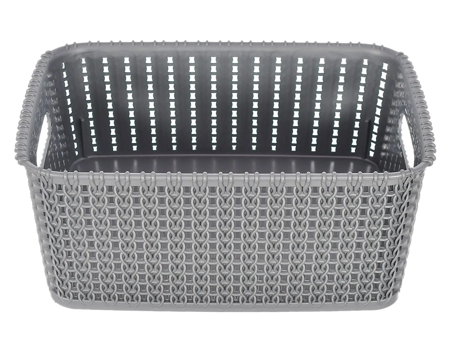 Kuber Industries Multipurposes Large M 20 Plastic Basket, Organizer For Kitchen, Countertop, Cabinet, Bathroom With Lid (Grey) -46KM070