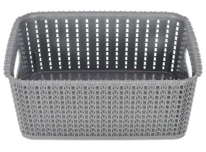 Kuber Industries Multipurposes Large M 20 Plastic Basket, Organizer For Kitchen, Countertops, Cabinets, Bathrooms Without Lid (Grey) -46KM094