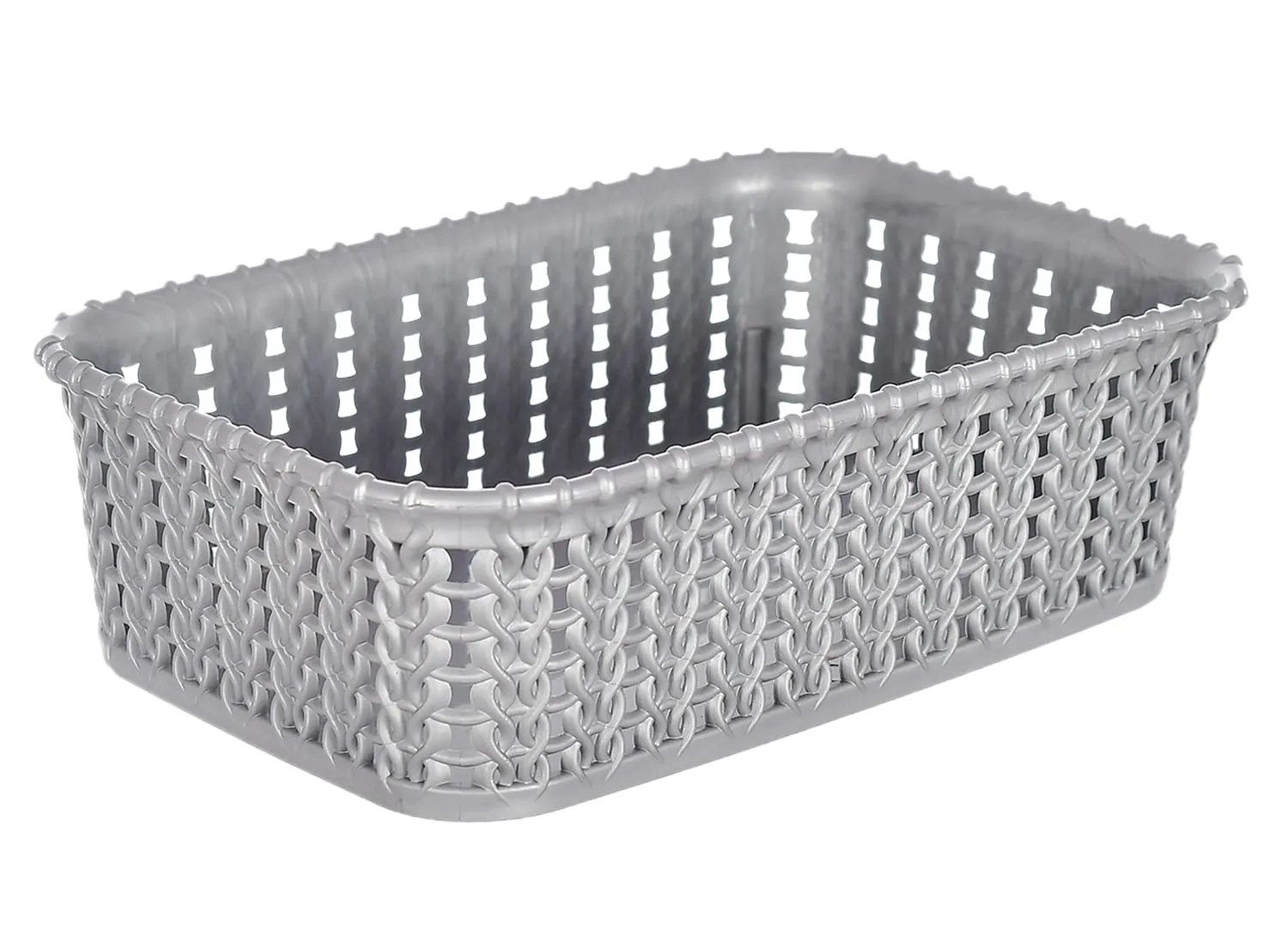 Kuber Industries Multiuses Large & Small Size M 20-15 Plastic Basket/Organizer Without Lid- Pack of 4 (Brown) -46KM0135