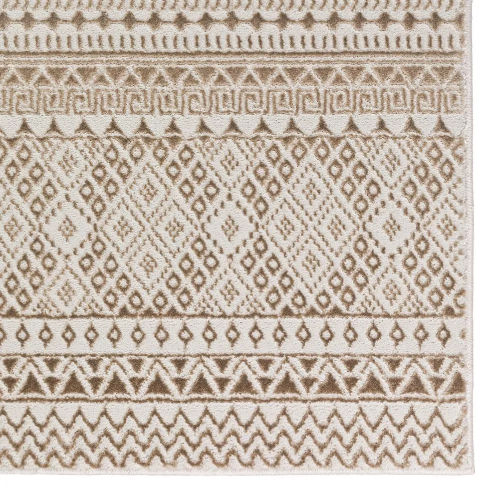 Large Modern Boho Lustrous Tan Sofa Rug