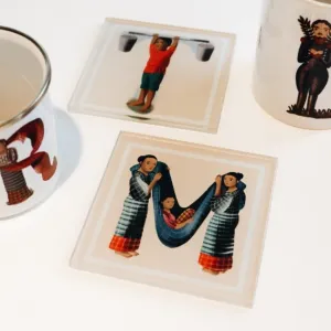 Letras Y Figuras Glass Coaster