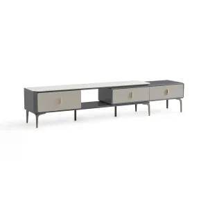 LLOYD Grey, Drawer and Cabinet TV Stand