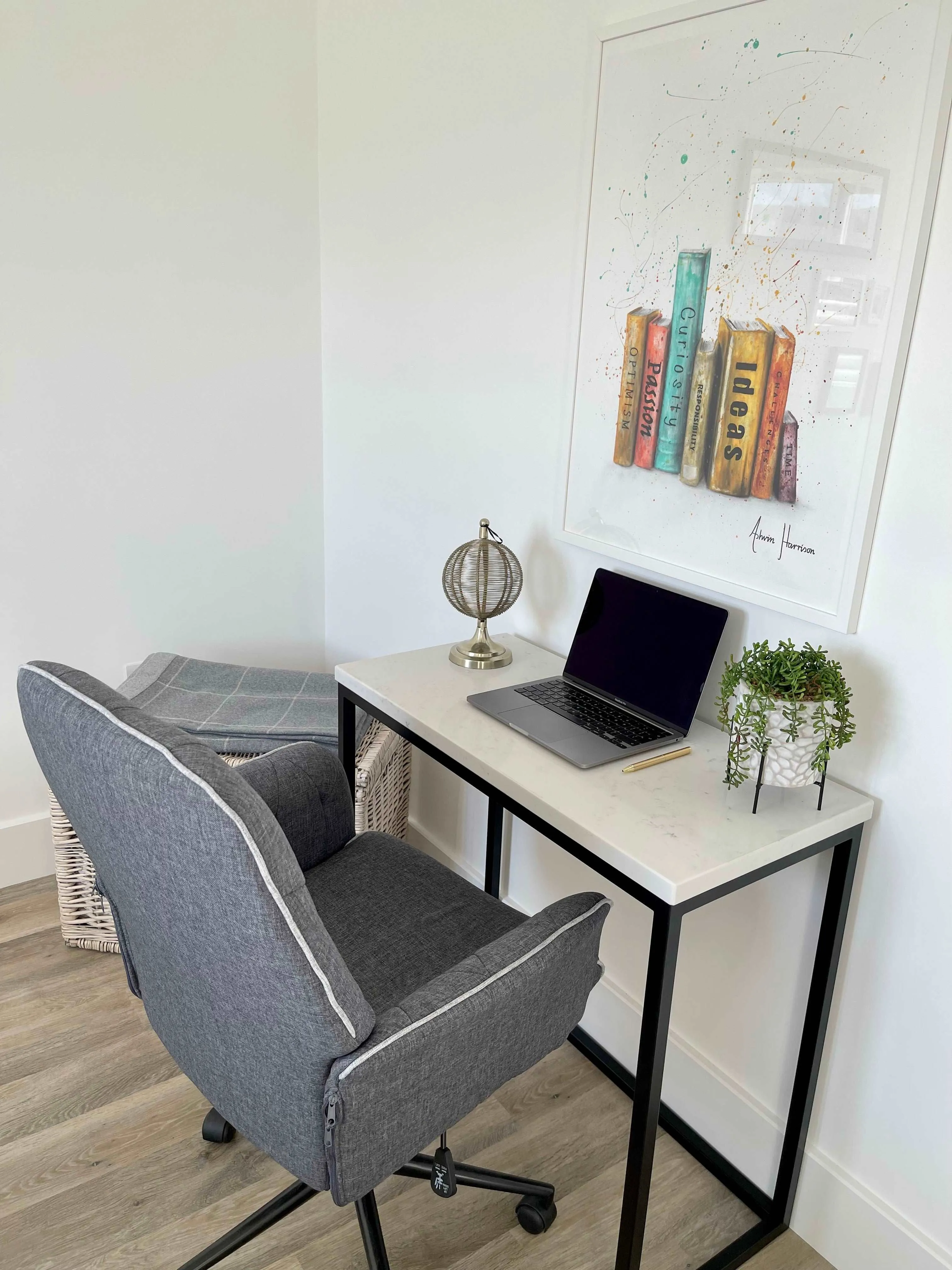 Luna Marble Metal Office Desk Table