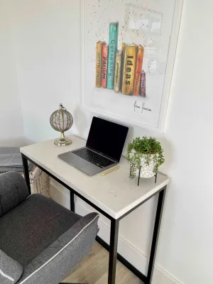 Luna Marble Metal Office Desk Table