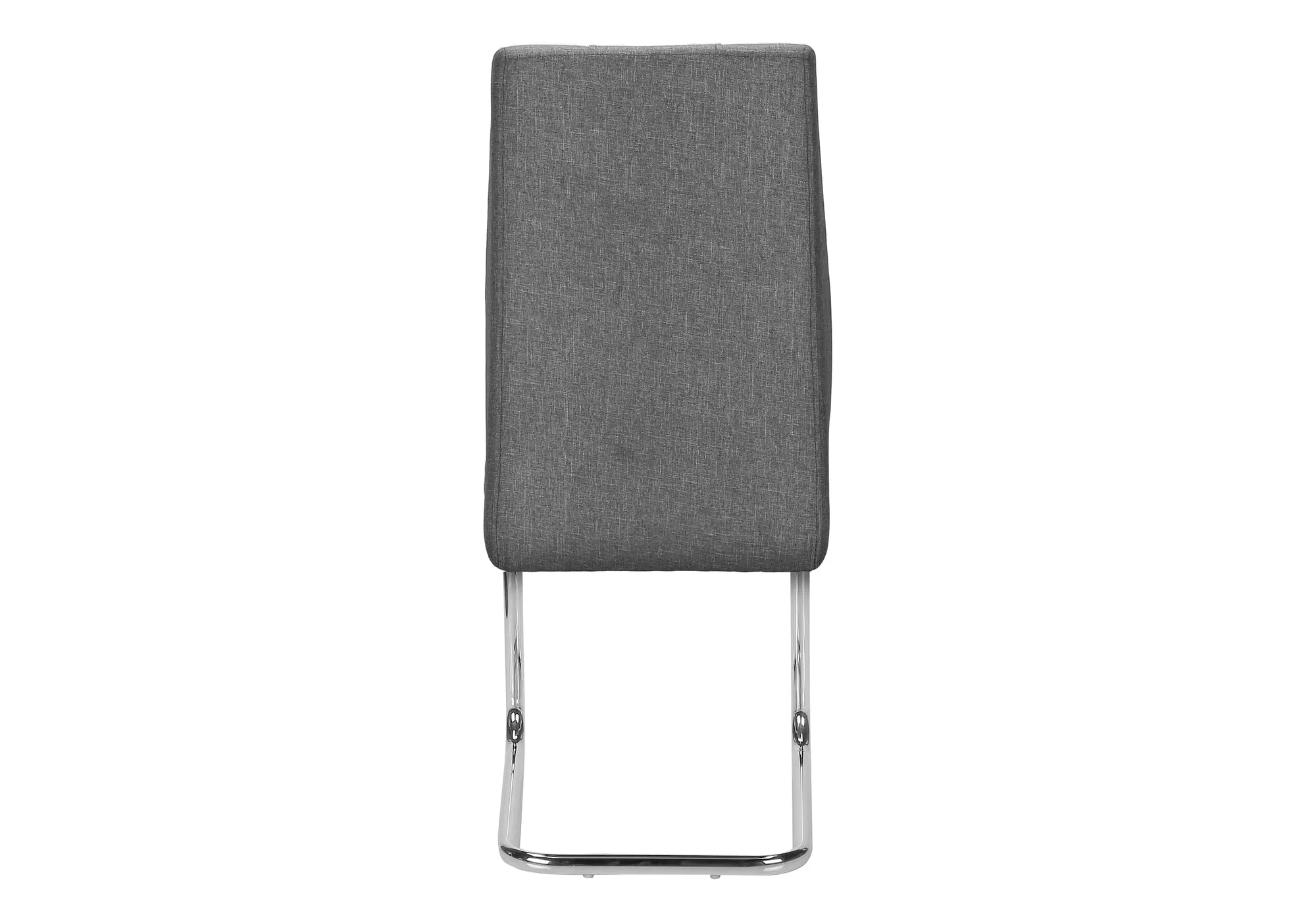 Luxura Duo: Modern Upholstered Dining Chairs - Set of 2, Grey Fabric & Chrome, 39 inch Height