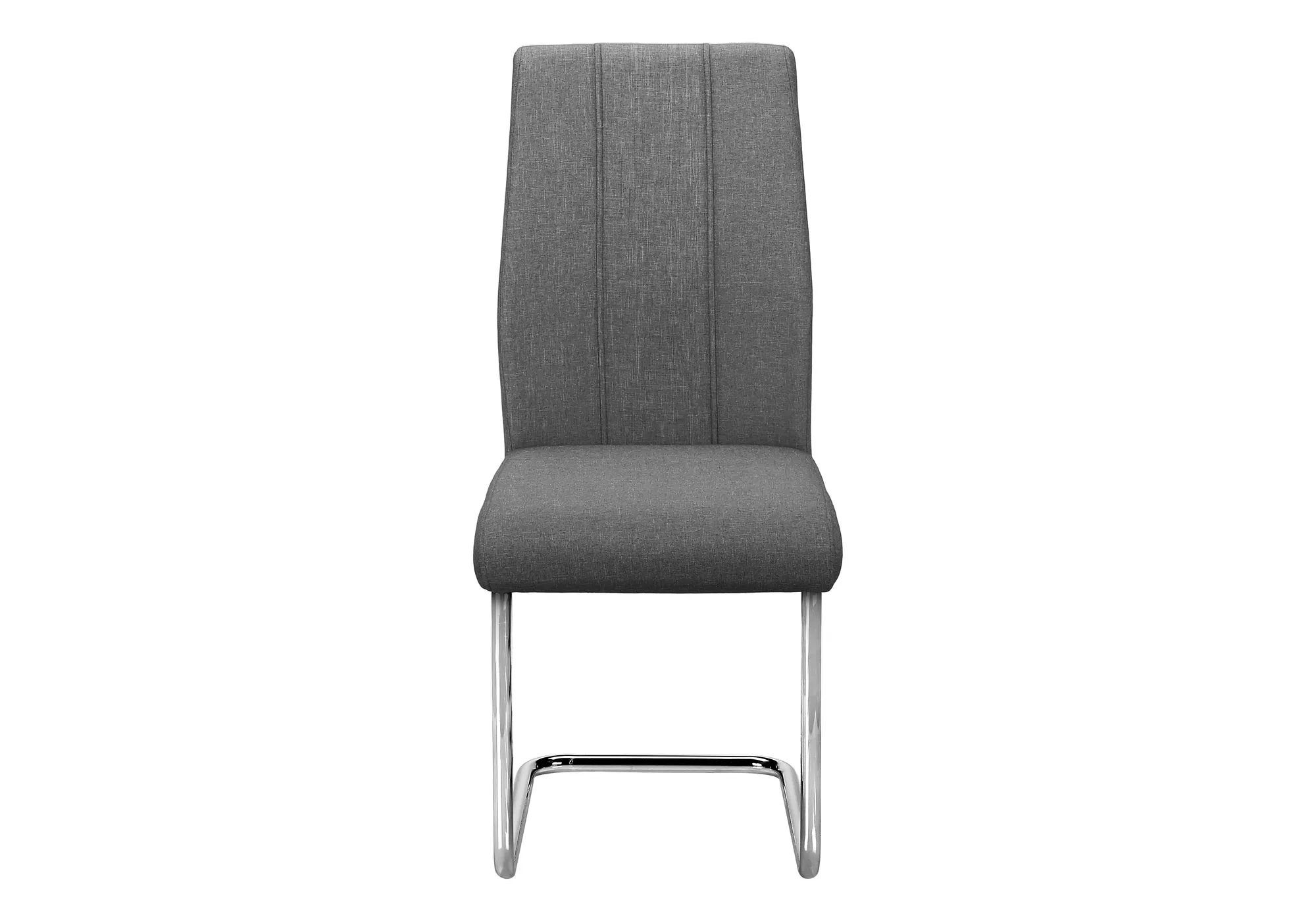 Luxura Duo: Modern Upholstered Dining Chairs - Set of 2, Grey Fabric & Chrome, 39 inch Height