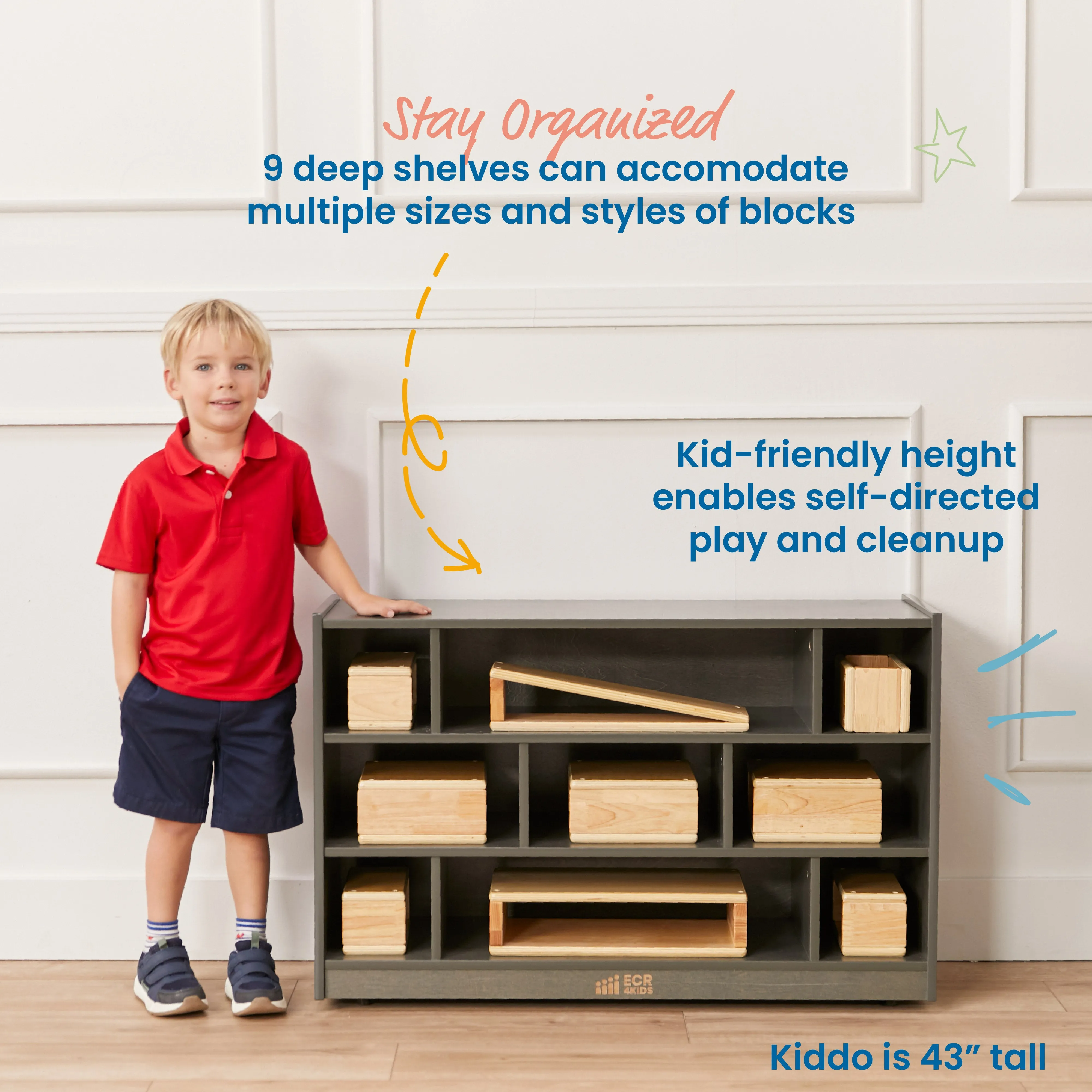 Mobile Block Storage Cart, Medium, Classroom Furniture