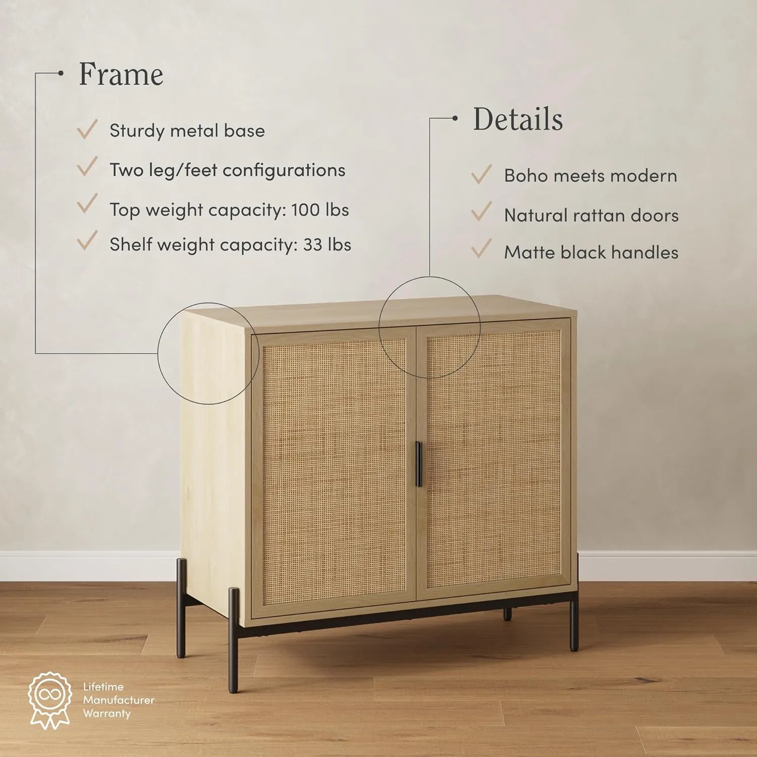 Modern Buffet Sideboard Cabinet for Hallway, Entryway, Dining Living Room