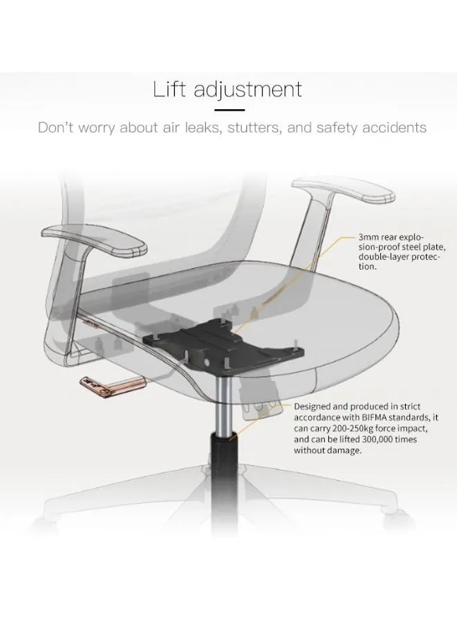 Modern Stylish Height Adjustable with Headrest Executive Office Chair with Genuine Leather Seats for Office, Home