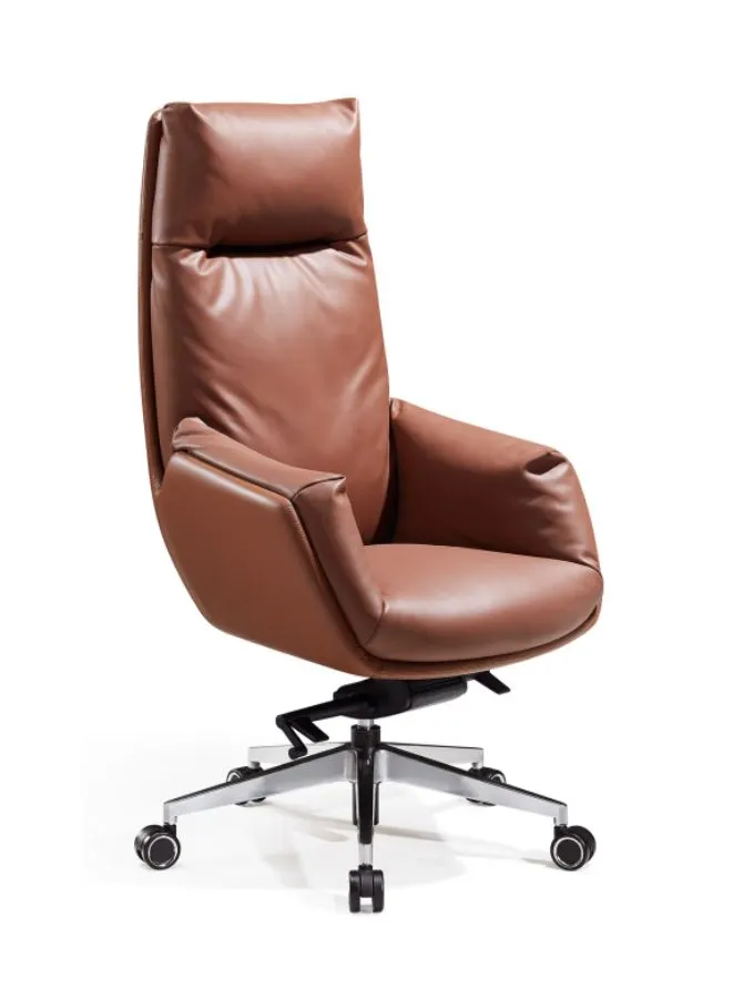 Modern Stylish Height Adjustable with Headrest Executive Office Chair with Genuine Leather Seats for Office, Home