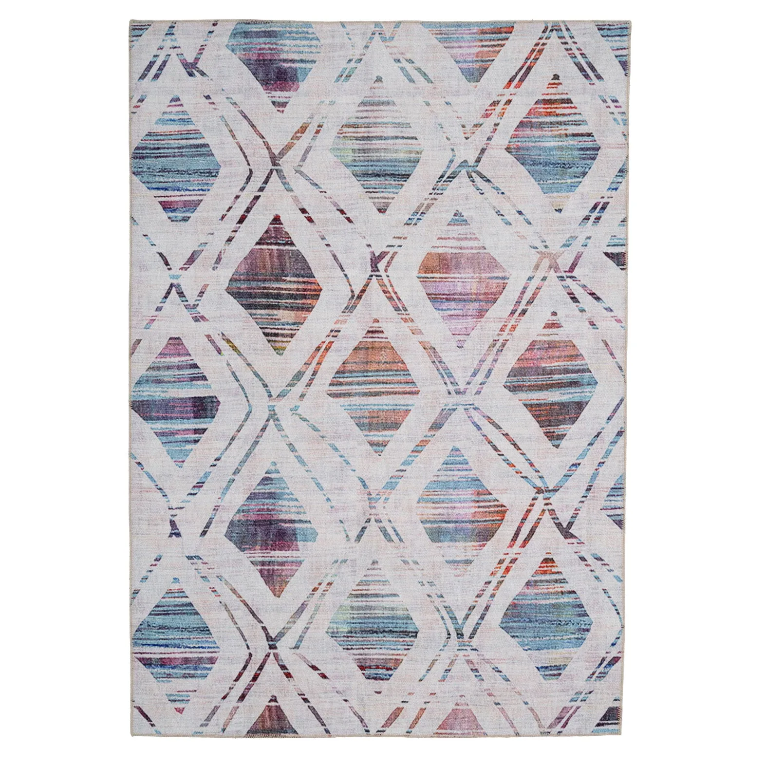 Multicolour Diamond Washable Designer Rug - Amulet