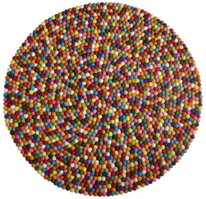 Multicoloured Felt Ball Rug