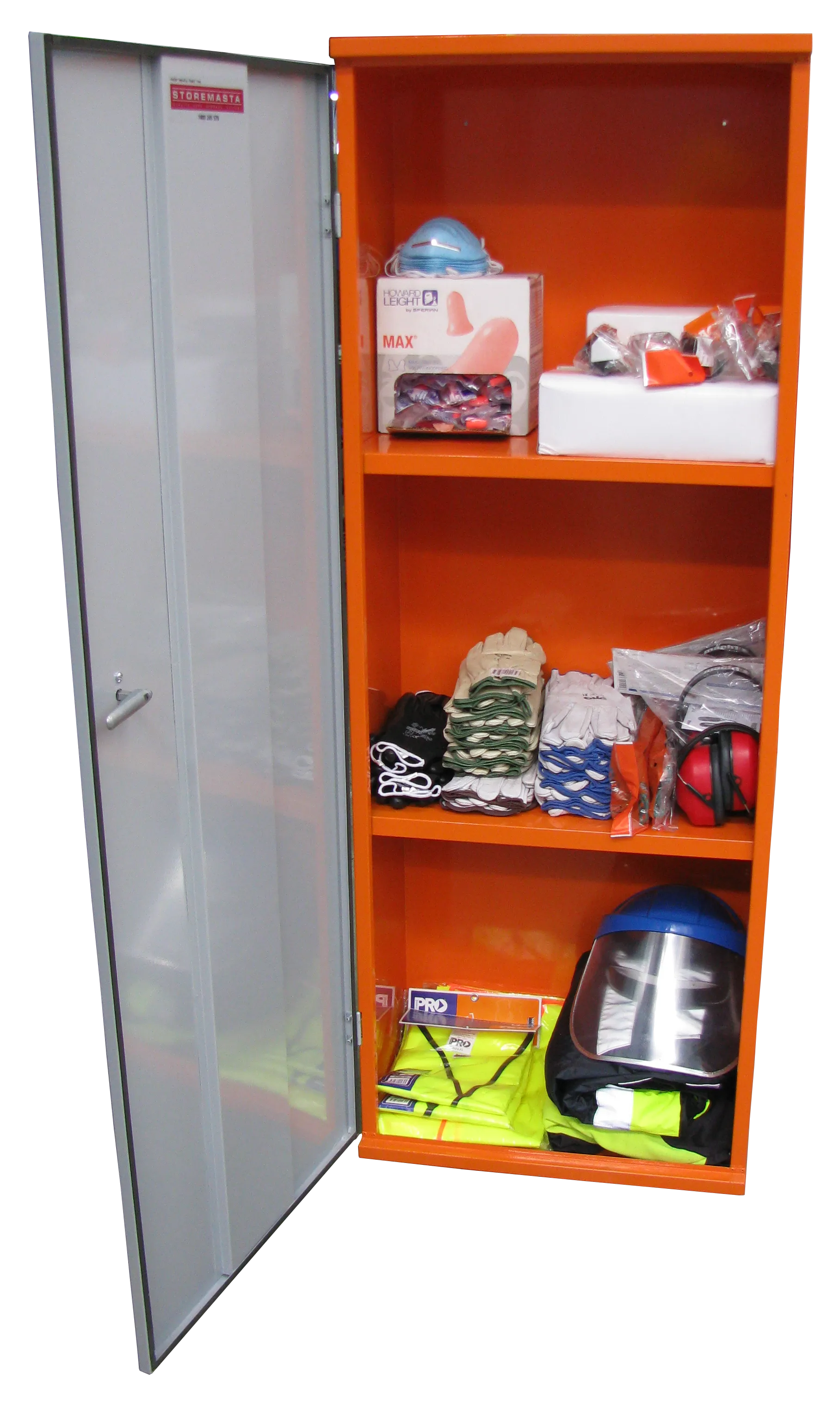 PPE Storage Cabinet - Single Large Door - 3 Shelves