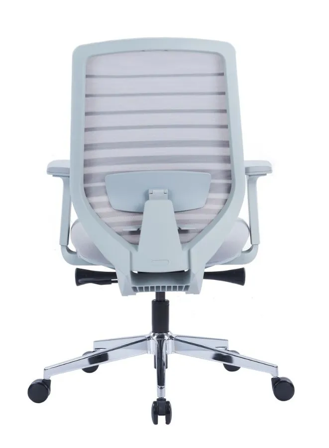 Premium Grey Mesh Office Chair with Adjustable Lumbar Support and Recline - Ergonomic Desk Chair for Home or Office with Stylish Design and Comfort Features with Arm Rest