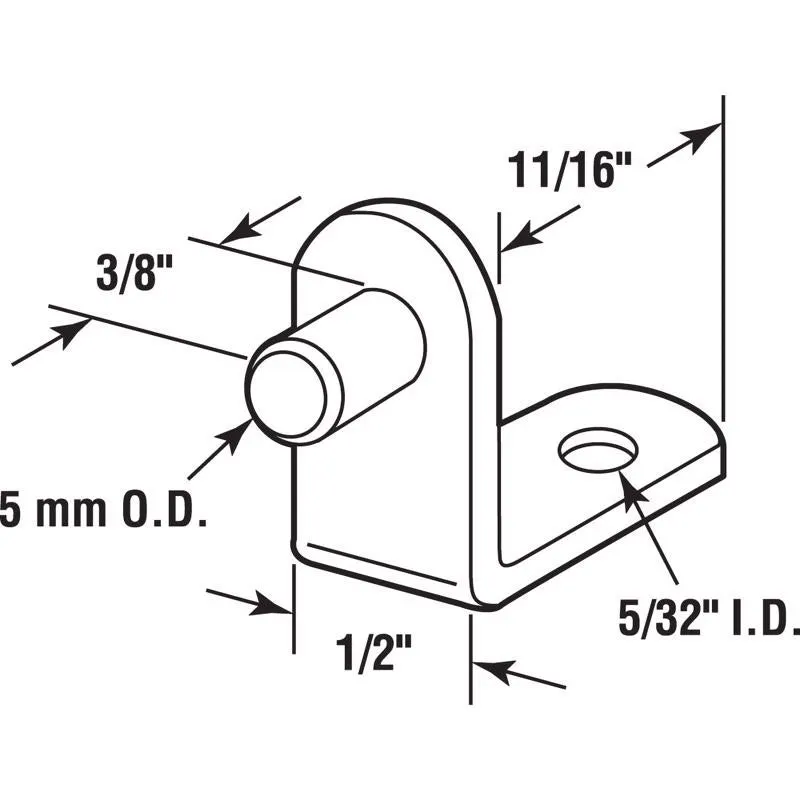 Prime-Line Gold Steel Shelf Support Shelf Support Peg 5 mm Ga. 1.00 in. L 25 lb