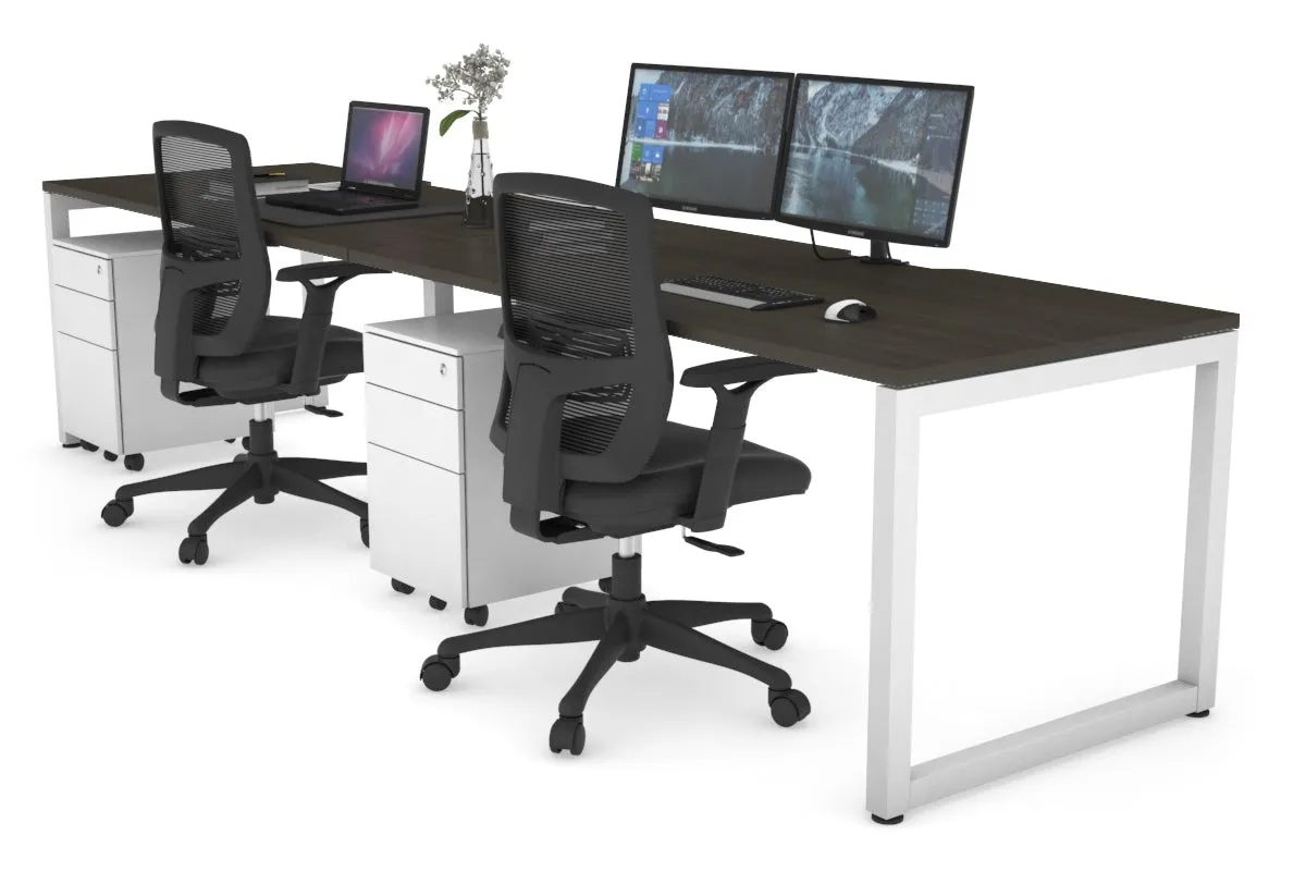 Quadro Loop Legs 2 Person Run Office Workstation [1800L x 800W with Cable Scallop]