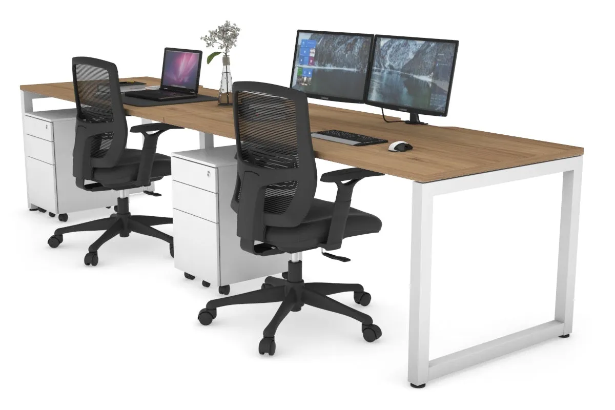 Quadro Loop Legs 2 Person Run Office Workstation [1800L x 800W with Cable Scallop]