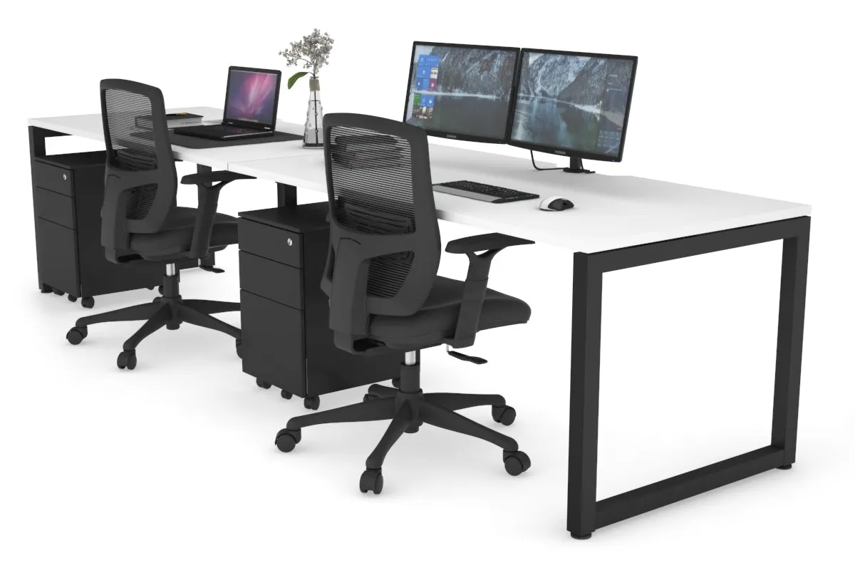 Quadro Loop Legs 2 Person Run Office Workstation [1800L x 800W with Cable Scallop]