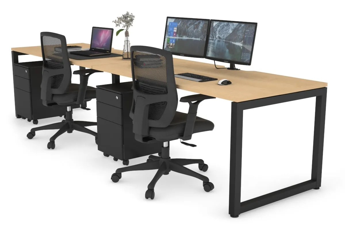 Quadro Loop Legs 2 Person Run Office Workstation [1800L x 800W with Cable Scallop]