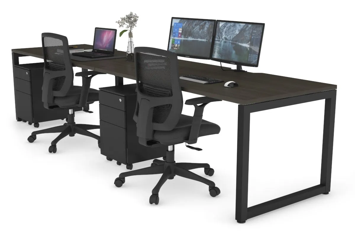 Quadro Loop Legs 2 Person Run Office Workstation [1800L x 800W with Cable Scallop]