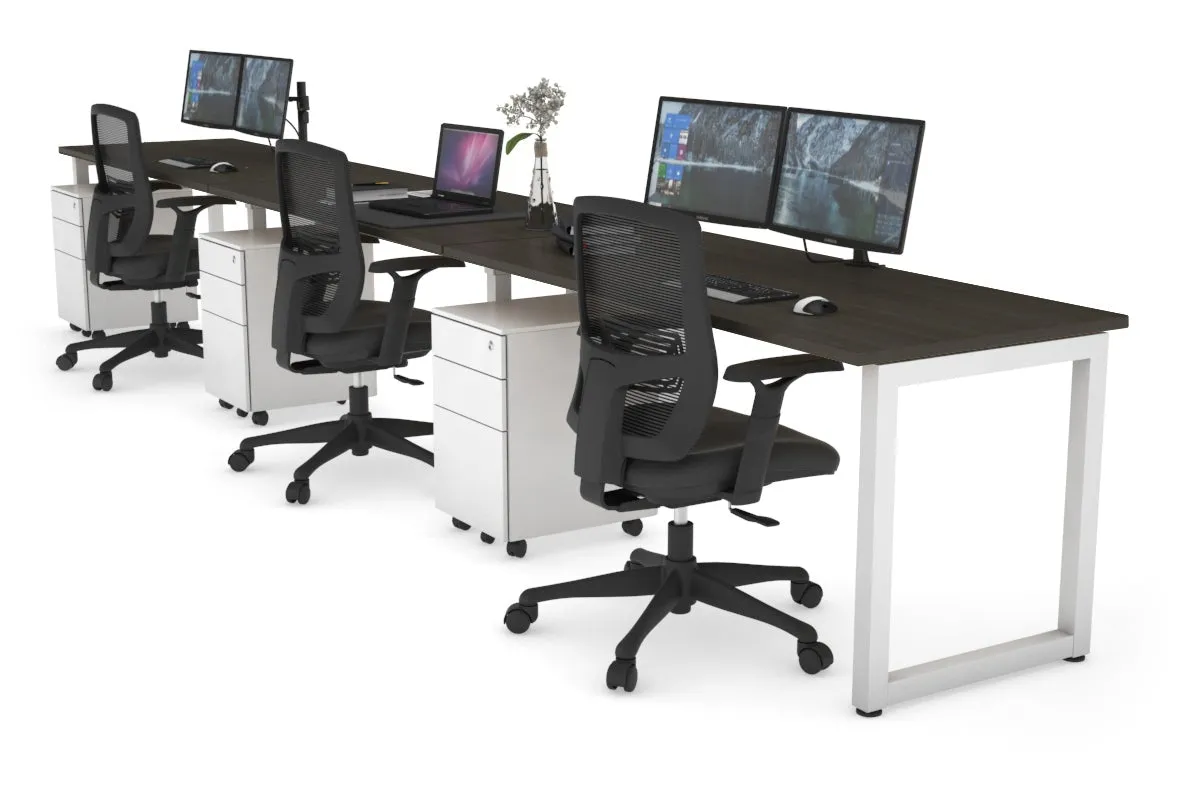 Quadro Loop Legs 3 Person Run Office Workstation [1200L x 700W]