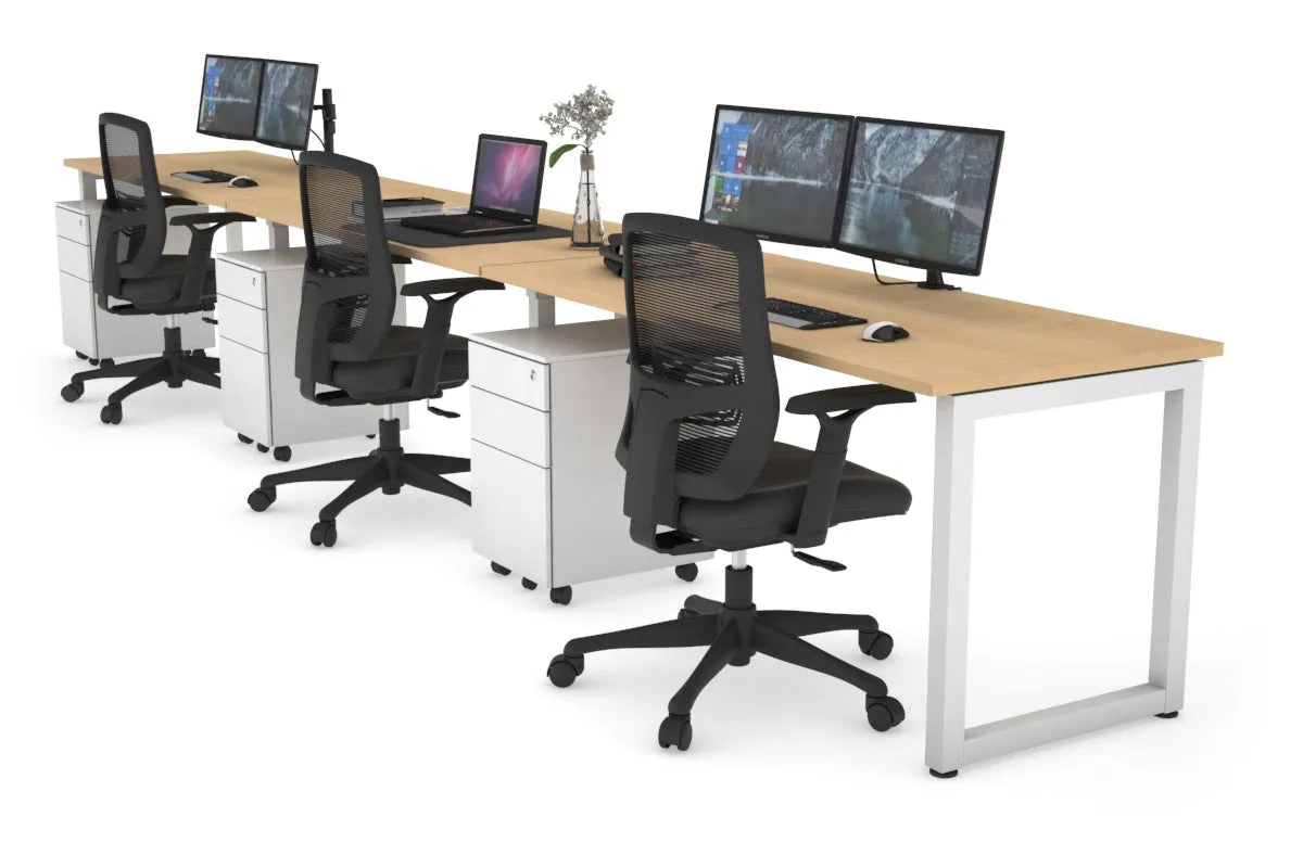 Quadro Loop Legs 3 Person Run Office Workstation [1200L x 700W]