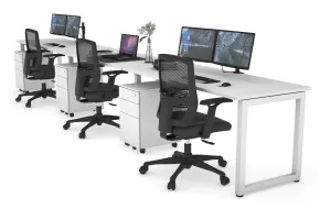 Quadro Loop Legs 3 Person Run Office Workstation [1200L x 700W]