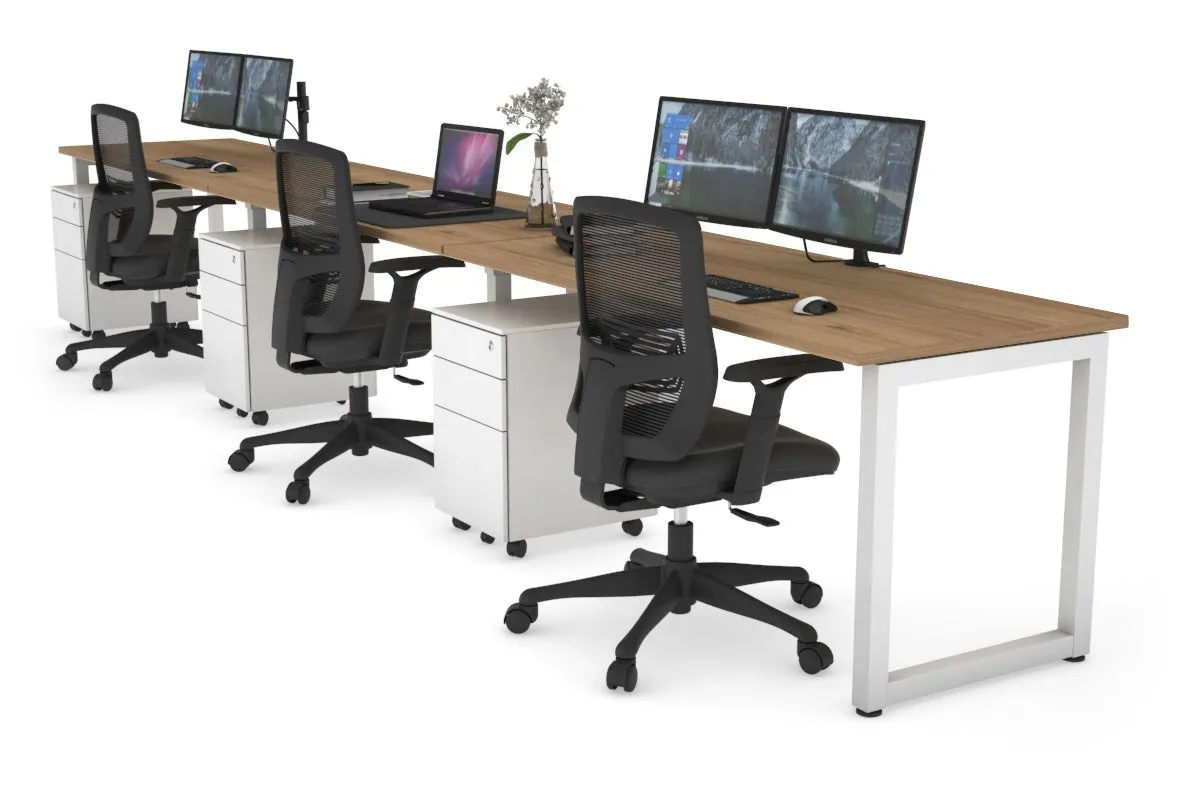 Quadro Loop Legs 3 Person Run Office Workstation [1200L x 700W]