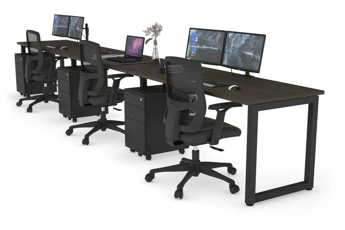 Quadro Loop Legs 3 Person Run Office Workstation [1200L x 700W]