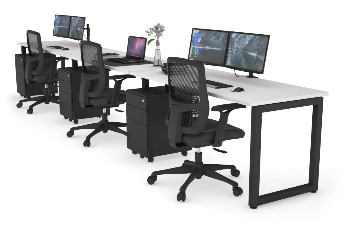 Quadro Loop Legs 3 Person Run Office Workstation [1200L x 700W]