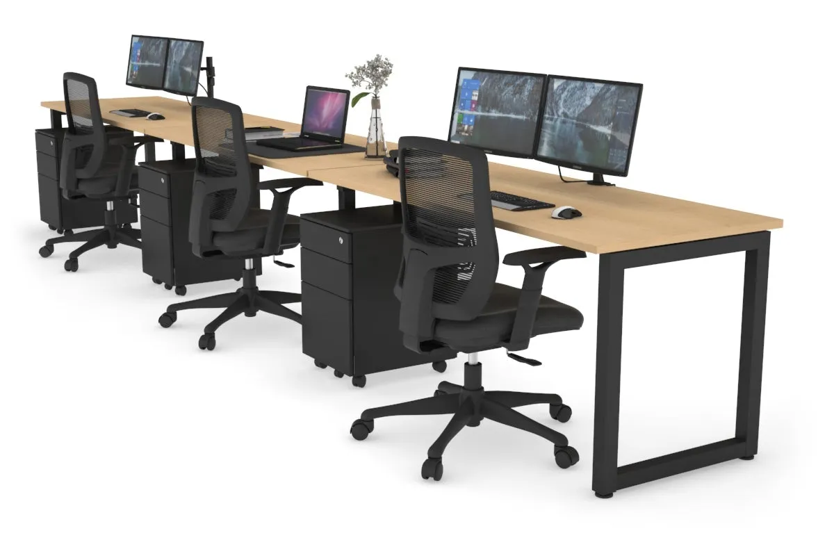 Quadro Loop Legs 3 Person Run Office Workstation [1200L x 700W]