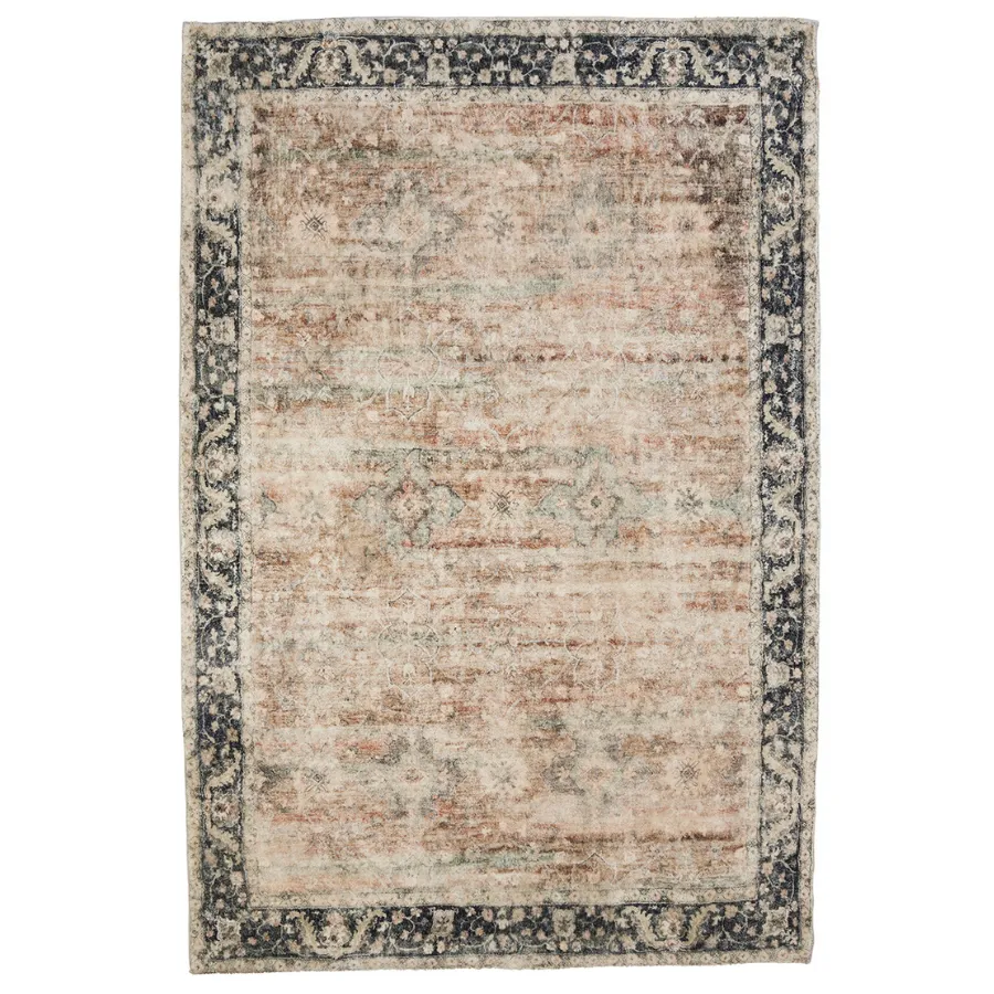 Rann Multicolour Traditional Distressed Rug