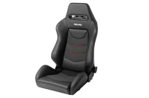 Recaro Speed V Passenger Seat | Black Leather/Red Suede Accent (rec7227110.2.3169)