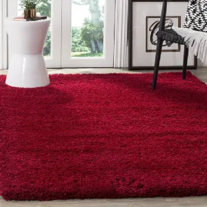 Red Thick Shaggy Rug - California