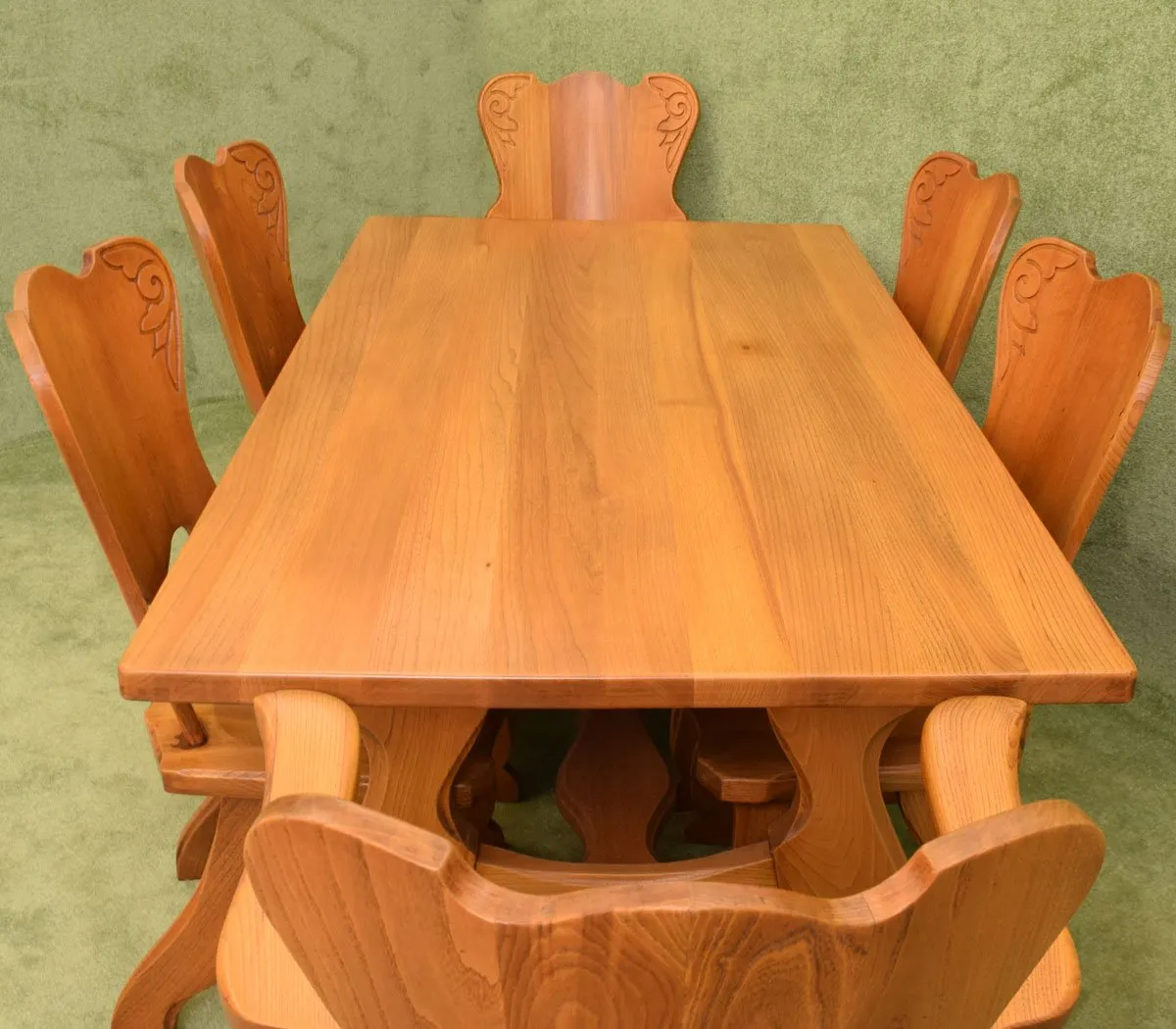 Rustic Dutch Elm Table & 6 Chairs