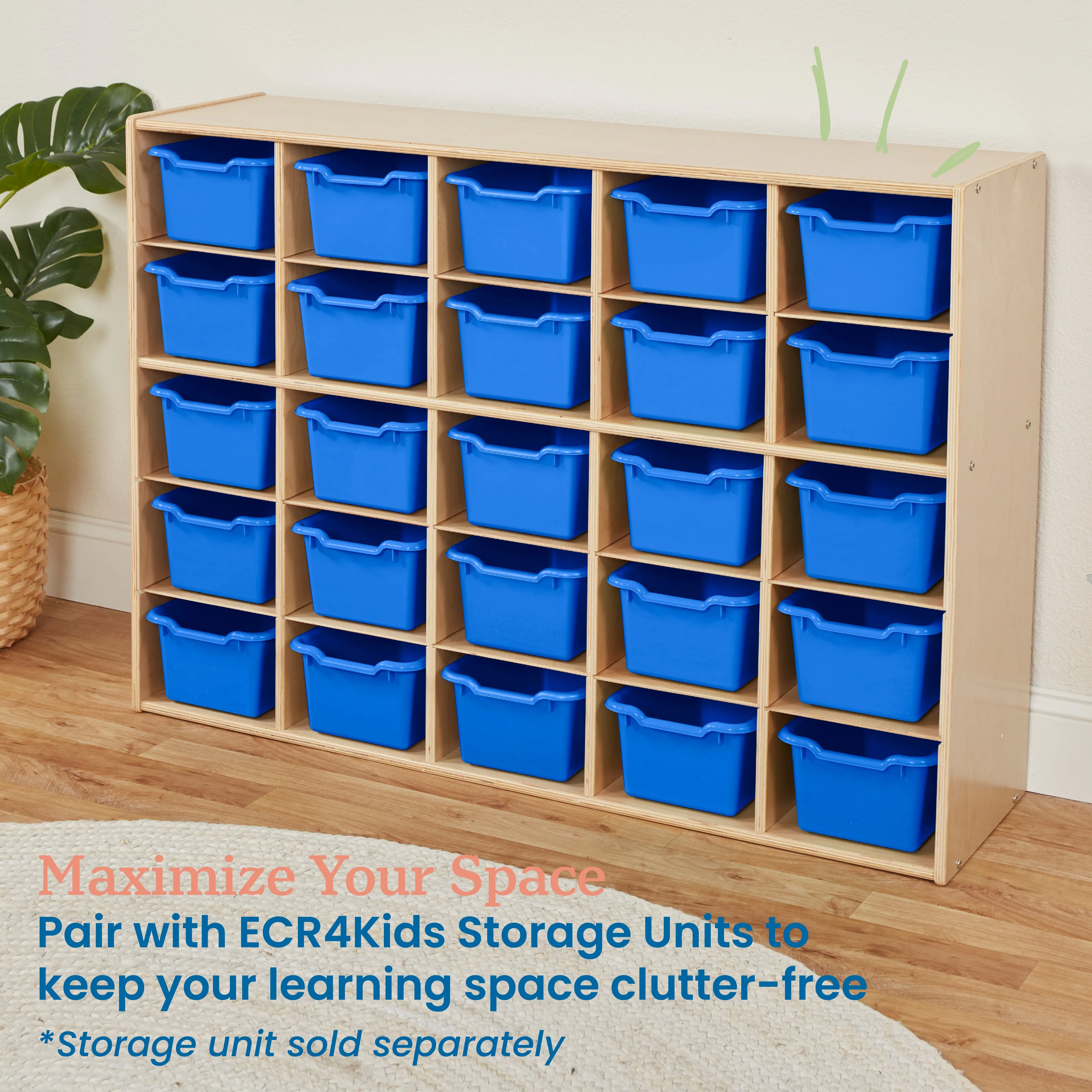 Scoop Front Storage Bins, Multipurpose Organization, 25-Pack