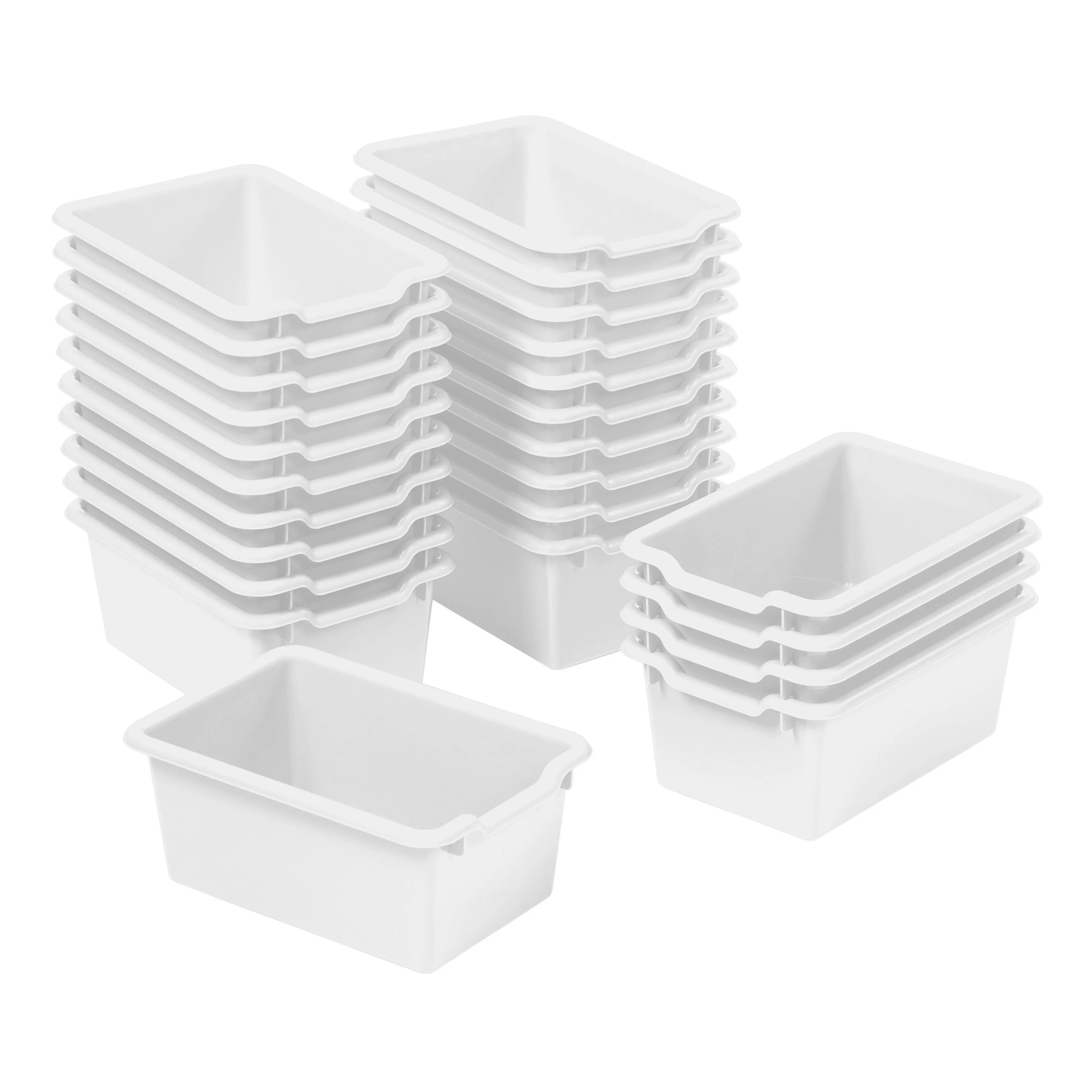 Scoop Front Storage Bins, Multipurpose Organization, 25-Pack