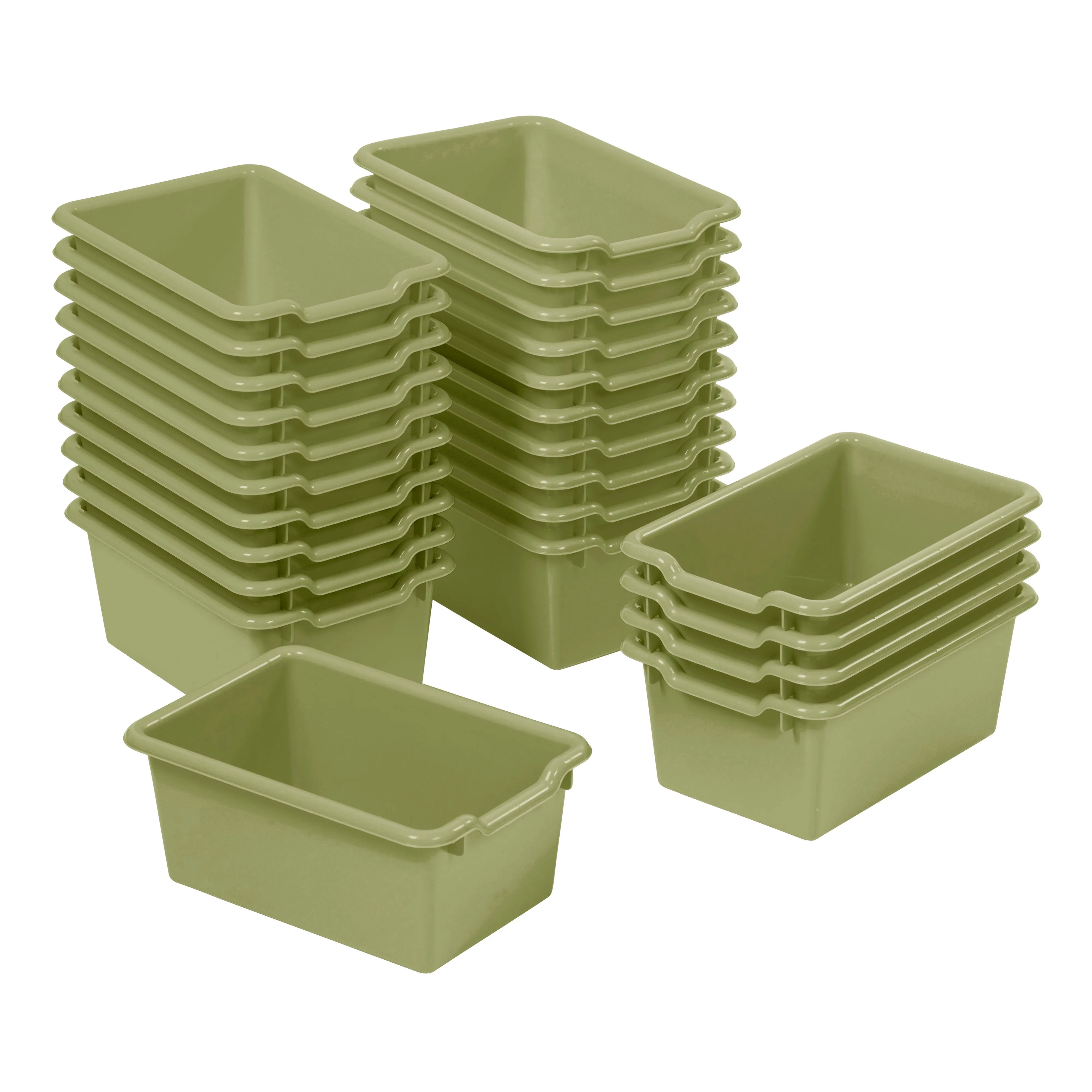 Scoop Front Storage Bins, Multipurpose Organization, 25-Pack