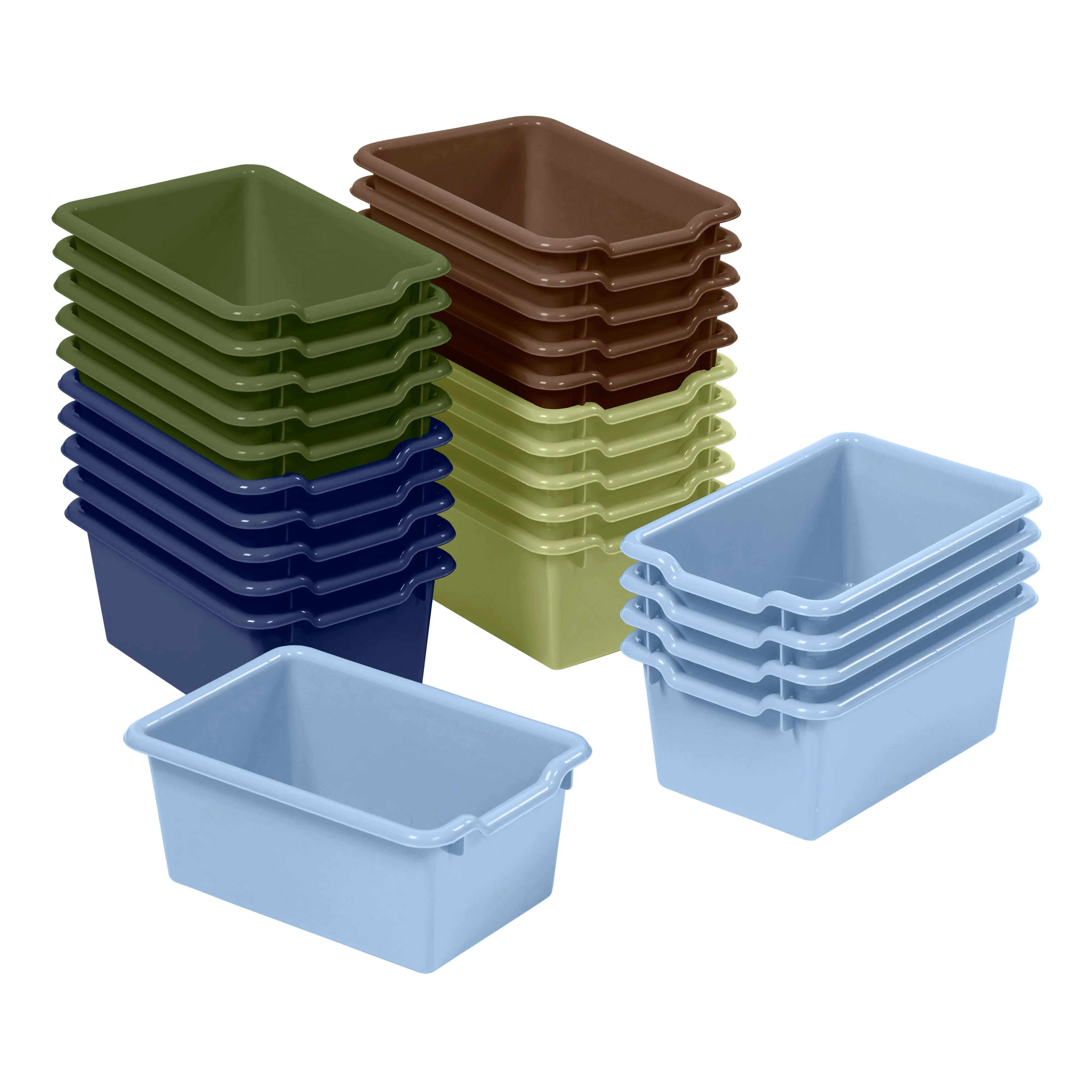 Scoop Front Storage Bins, Multipurpose Organization, 25-Pack