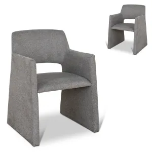 Set of 2 - Marko Fabric Dining Chair - Spec Grey