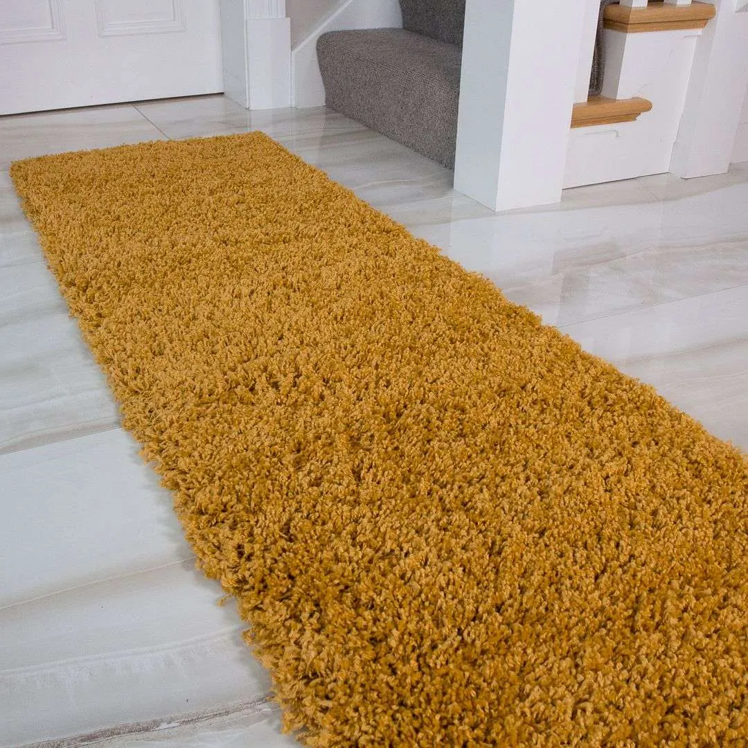 Soft Yellow Ochre Shaggy Rug