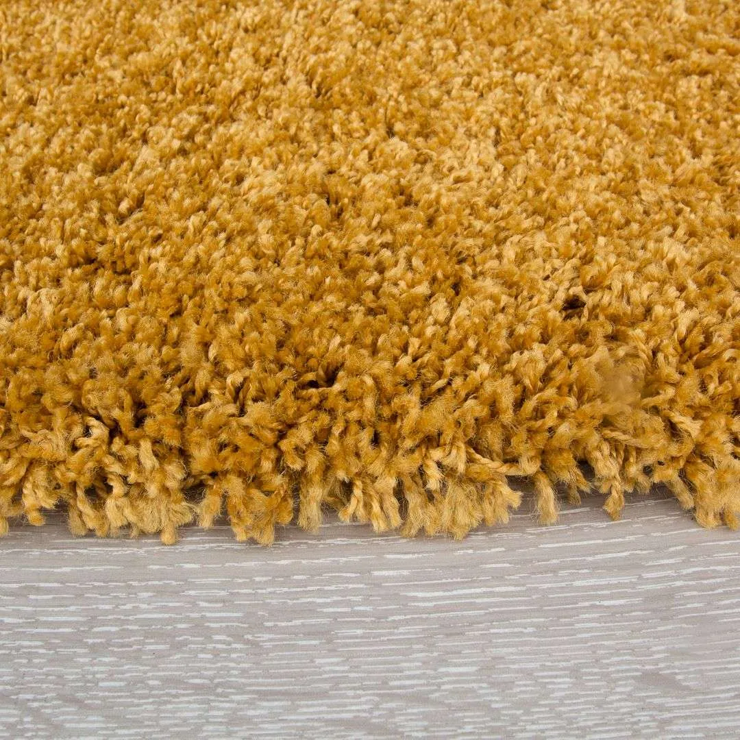 Soft Yellow Ochre Shaggy Rug