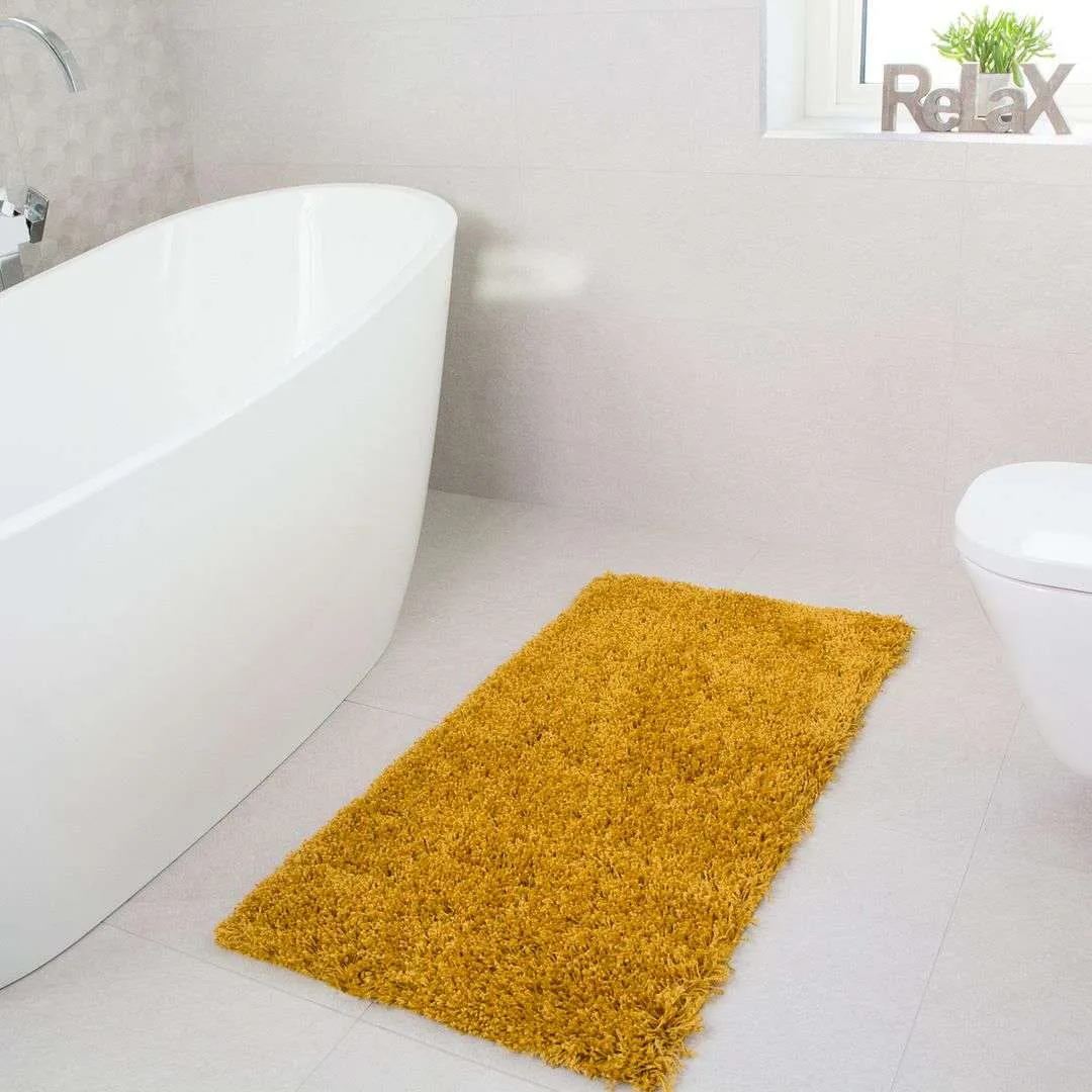 Soft Yellow Ochre Shaggy Rug